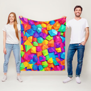 Bunt zusammengewürfelte Formen Fleecedecke