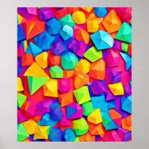 Bunt zusammengewürfelte Formen Poster