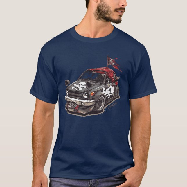 Bunta Fujiwara JDM Pirate Edition Race Kei Car ret T-Shirt (Vorderseite)