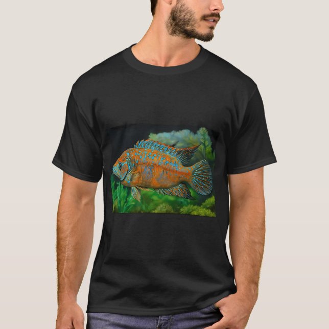 Buntbarsch mit schwarzer Kante T-Shirt (Vorderseite)