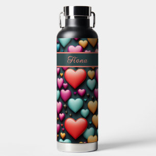 Bunte 3D Herzen Muster Trinkflasche