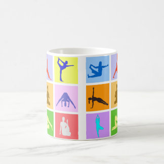 Bunte 9 Yoga-Pose-Kaffee-Tasse Kaffeetasse