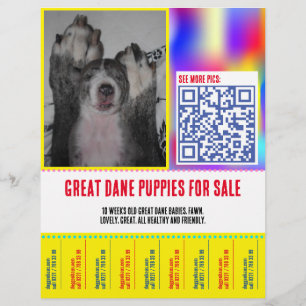 Bunte abreißbare Welpen-Verkaufsflyer Flyer