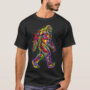 Bunte abstrakte Bigfoot-Malerei-Motiv Bigfoot T-Shirt