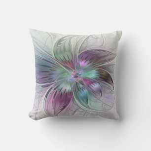 Bunte abstrakte Blume moderne florale Fractal-Kuns Kissen