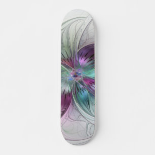 Bunte abstrakte Blume moderne florale Fractal-Kuns Skateboard