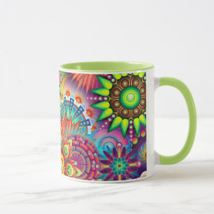 Bunte abstrakte Blumen-Kaffee-Tasse Tasse