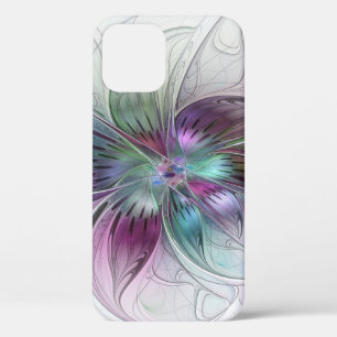 Bunte abstrakte Blumen moderne Blumen-Fraktal-Kuns Case-Mate iPhone Hülle