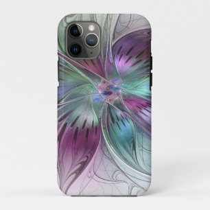 Bunte abstrakte Blumen moderne florale Fractal-Kun Case-Mate iPhone Hülle