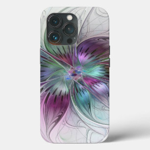 Bunte abstrakte Blumen moderne florale Fractal-Kun Case-Mate iPhone Hülle