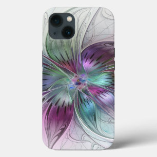Bunte abstrakte Blumen moderne florale Fractal-Kun Case-Mate iPhone Hülle