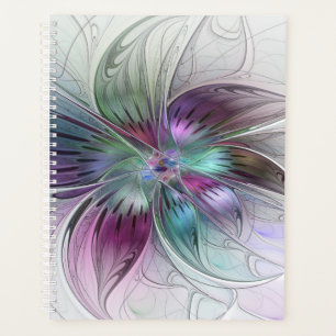 Bunte abstrakte Blumen moderne florale Fractal-Kun Planer