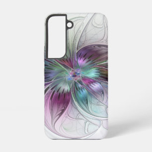 Bunte abstrakte Blumen moderne florale Fractal-Kun Samsung Galaxy Hülle