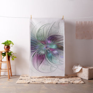 Bunte abstrakte Blumen moderne florale Fractal-Kun Stoff