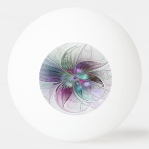 Bunte abstrakte Blumen moderne florale Fractal-Kun Tischtennisball