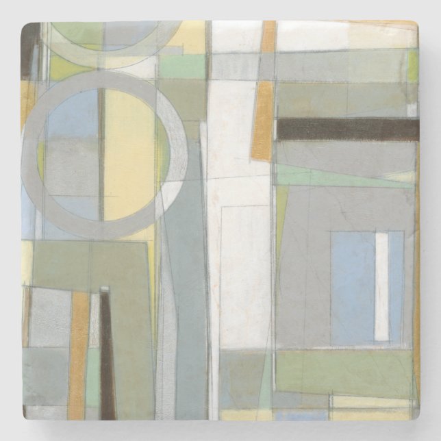 Bunte abstrakte geometrische Formen Steinuntersetzer (Vorderseite)