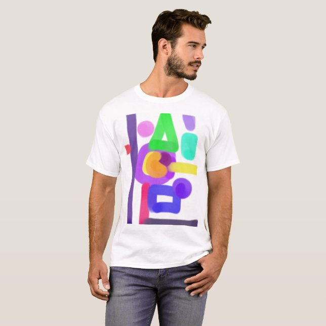 Bunte abstrakte Kunst 14 T-Shirt (Vorne ganz)