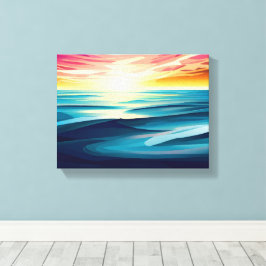 Bunte abstrakte Kunst des Sonnenuntergangs über de Leinwanddruck