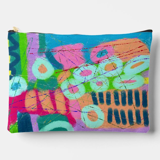 Bunte abstrakte Kunst Zubehörtasche (Vorderseite)