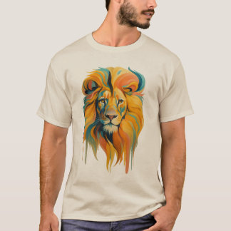 Bunte abstrakte Löwenkunst – Kühnes und majestätis T-Shirt