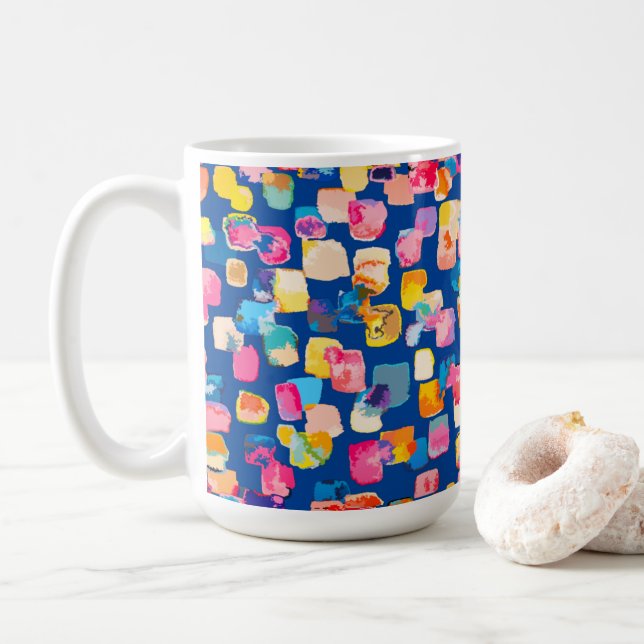 Bunte abstrakte moderne kaffeetasse (Mit Donut)