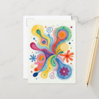 Bunte abstrakte Muster Postkarte