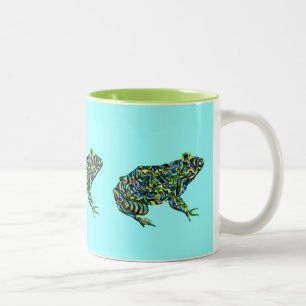 Bunte abstrakte Ochsenfrosch-Tasse Zweifarbige Tasse