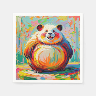 Bunte abstrakte riesige Bär-Panda-Kunstgestaltung Serviette