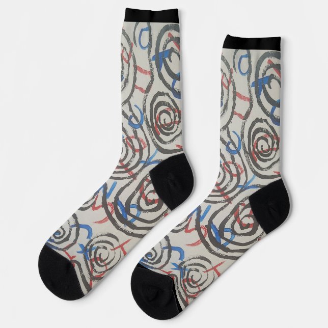 Bunte Abstrakte Socken (Linkes Detail)