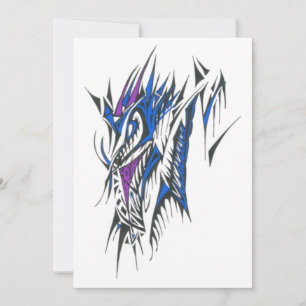 Bunte abstrakte Stammes-Tattoo-Kunst des Drachen Dankeskarte