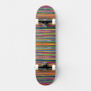 Bunte abstrakte Streifen Design Erwachsene Stoff G Skateboard