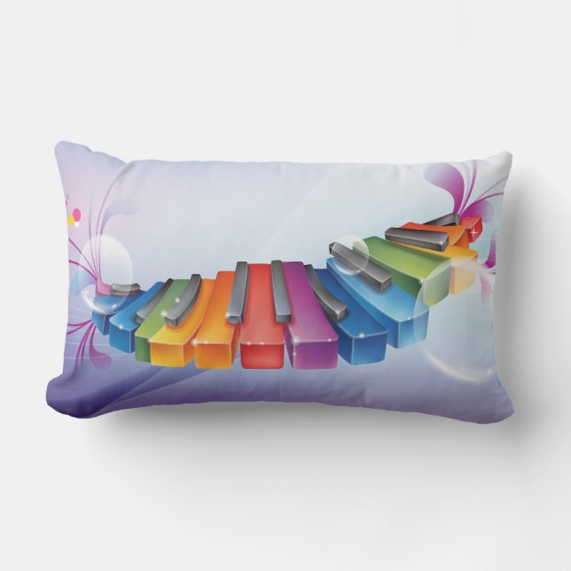 Bunte abstrakte Tastatur Lendenkissen (Vorderseite)