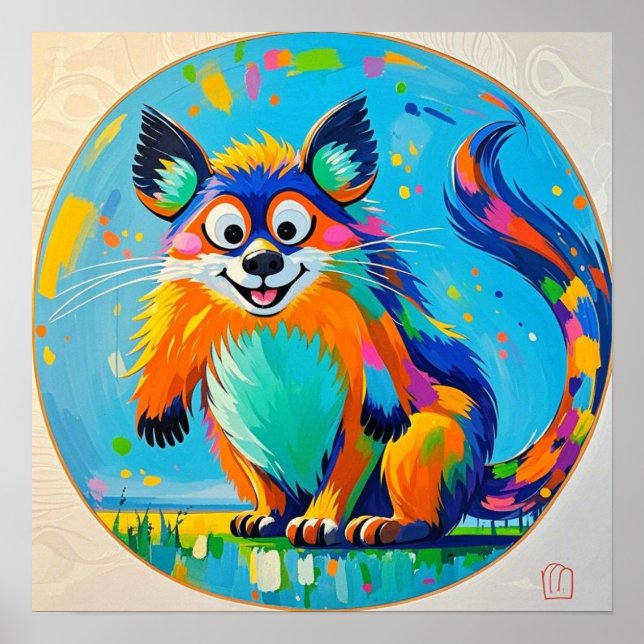 Bunte abstrakte Tierkunstgestaltung Poster (Vorne)