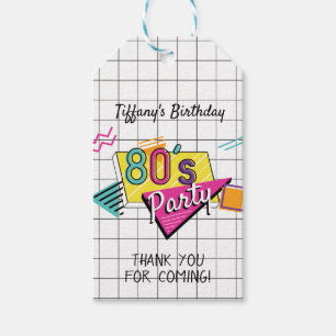 Bunte Achtzigerjahre Party-Geschenk-Umbauten Geschenkanhänger