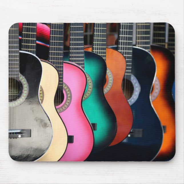 Bunte Akustikgitarren Mousepad (Vorne)