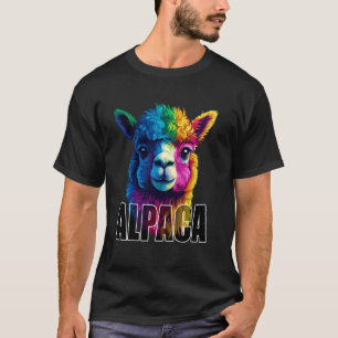 Bunte Alpaka-Gesicht-Tierliebhaber Männer Frauen K T-Shirt