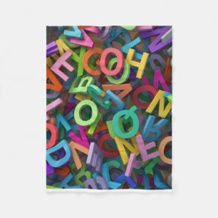 Bunte Alphabet-Buchstaben-Typografie Spielend Lern Fleecedecke