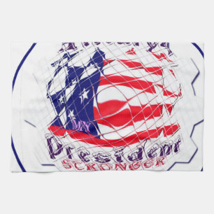 Bunte amerikanische Flaggenfarben Hillary für USA- Küchentuch