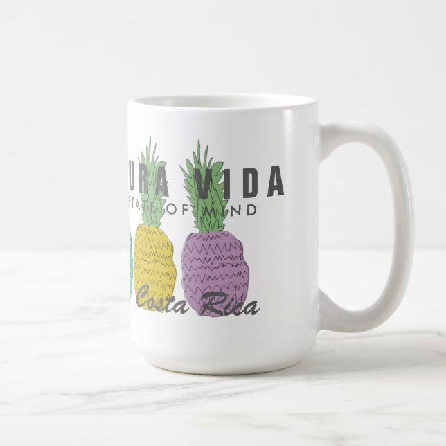 Bunte Ananas-Costa Rica Pura Vida Tasse (Rechts)
