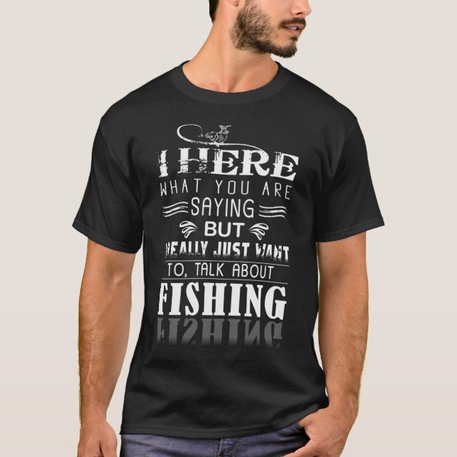 Bunte Angelköder/ Humorvolles Angler-Muster T-Shirt (Vorderseite)