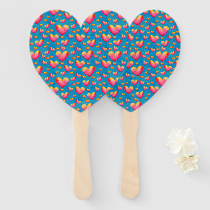 Bunte Aquarell-Herzen-Set für Fans Fächer