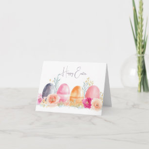 Bunte Aquarell-Oster-Eier Feiertagskarte Karte