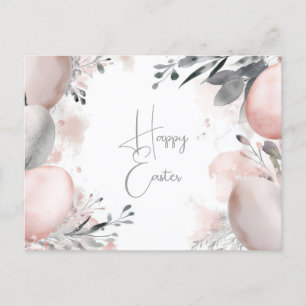 Bunte Aquarell Oster Postkarte mit Ostereiern