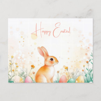Bunte Aquarell Oster Postkarte mit Ostereiern