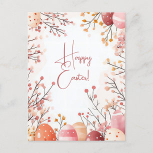 Bunte Aquarell Oster Postkarte mit Ostereiern