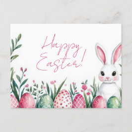 Bunte Aquarell Oster Postkarte mit Ostereiern