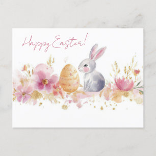 Bunte Aquarell Oster Postkarte mit Ostereiern