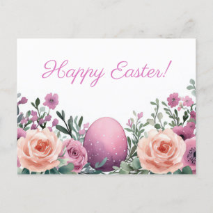 Bunte Aquarell Oster Postkarte mit Ostereiern