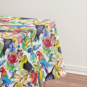 Bunte Aquarell-Papageien 2 Tischdecke