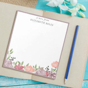 Bunte Aquarell-Rosen Blumen Rahmen individuell Notizblock